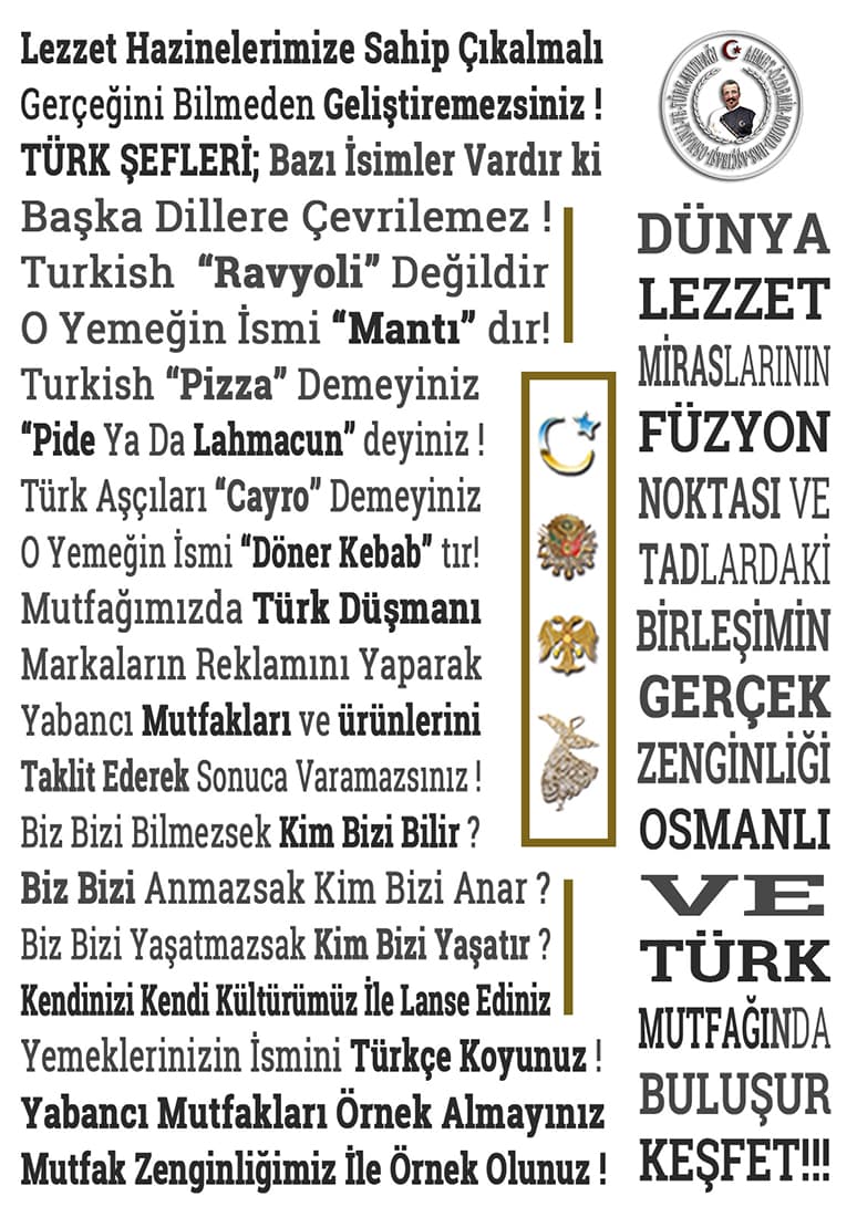 Aşçılık Mesleğinde Türk Mutfağı Tanıtım Sloganlarım-gastronomi-danışmanlığı